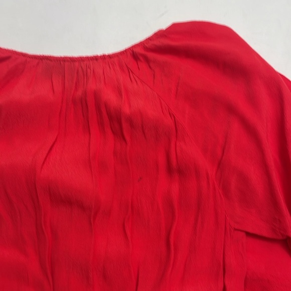 ANTHRO SUNDAY IN BROOKLYN neon salmon linen style dress - Picture 7 of 7